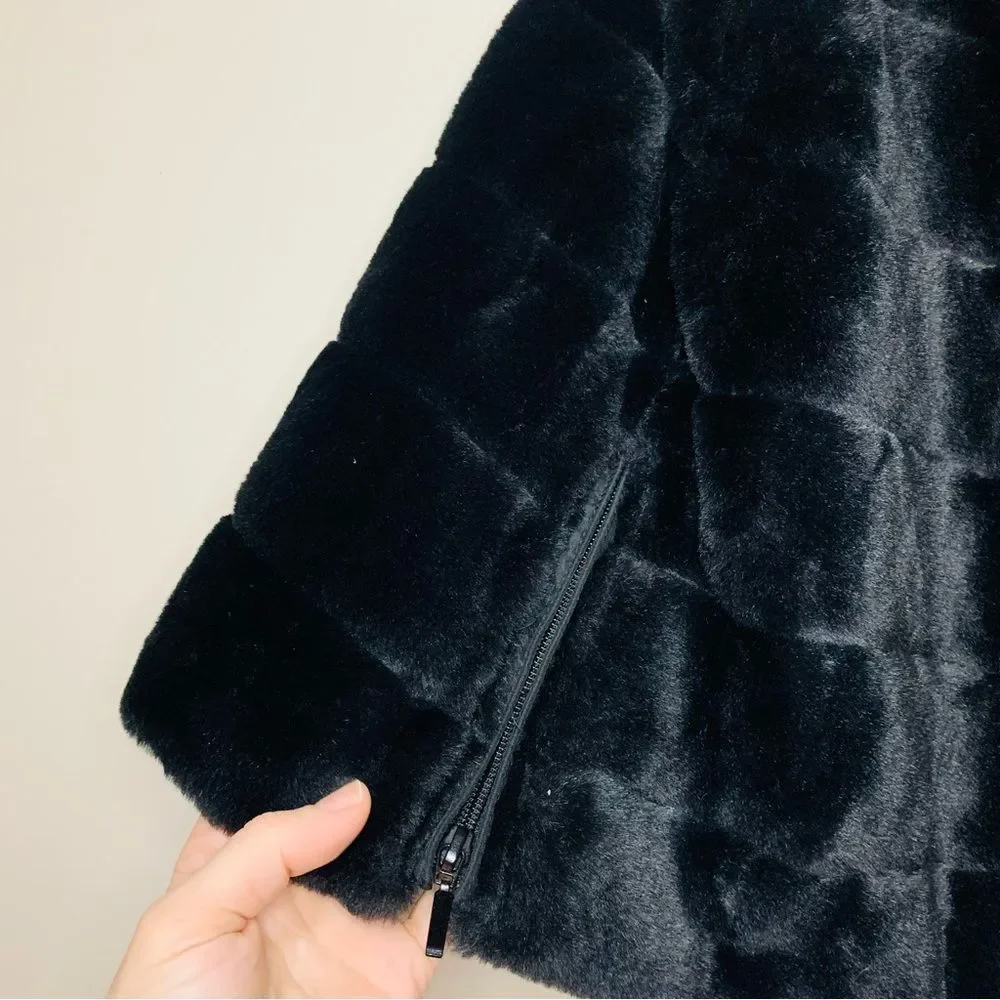 BCBG Generation Black Faux Fur Caplet size large